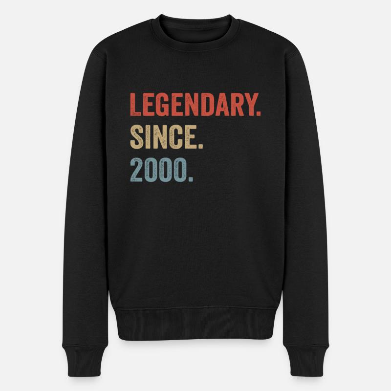 Legendary since 2000 - Männer Premium Bio Pullover - Schwarz