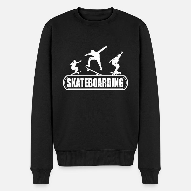 Skateboarder Skateboarder Skateboarder - Männer Premium Bio Pullover - Schwarz