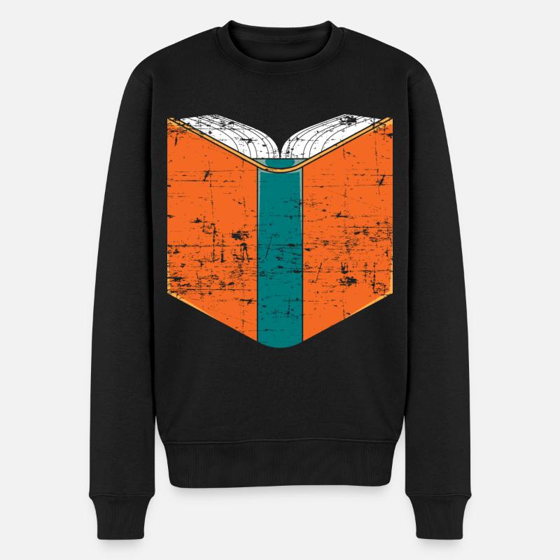 Bücher Lesen - Männer Premium Bio Pullover - Schwarz