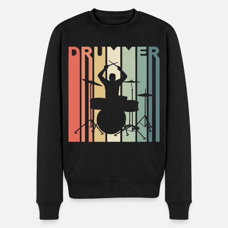 Schlagzeuger Schlagzeug - Männer Premium Bio Pullover - Schwarz