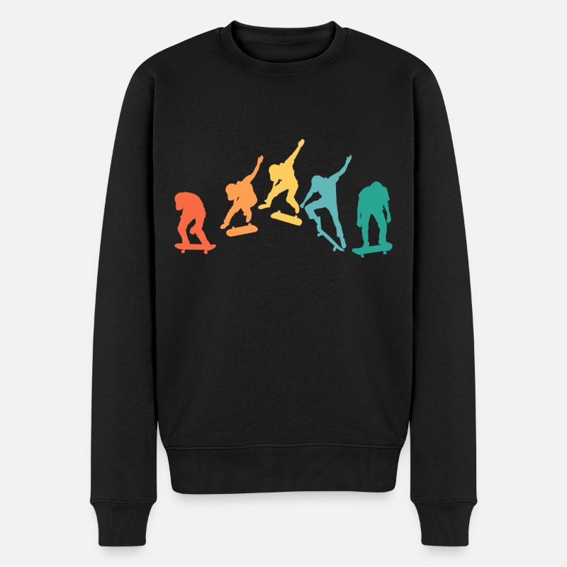 retro skaters skateboard t shirt skate - Pull Premium bio Homme - noir