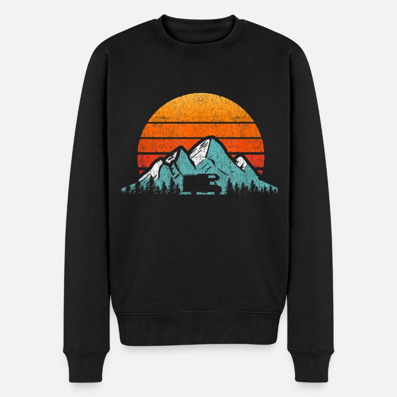 retro Wohnmobil Wohnmobil Wohnmobil t-Shirt retro camper - Männer Premium Bio Pullover - Schwarz