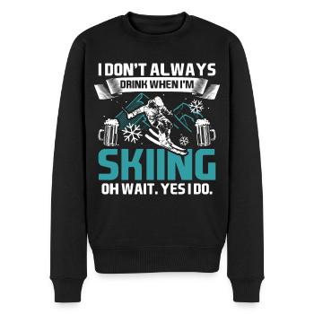 Apres-Ski - Männer Premium Bio Pullover - Schwarz - Vorne - Nico (187cm)