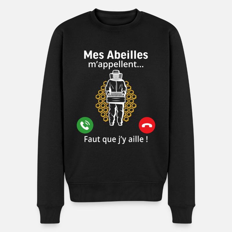 Mes abeilles m'appellent faut que j'y aille - Pull Premium bio Homme - noir