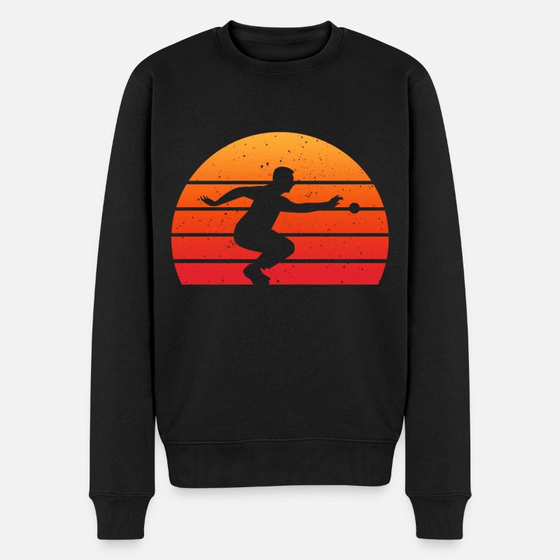 Retro Boccia Kugel Pétanque - Männer Premium Bio Pullover - Schwarz