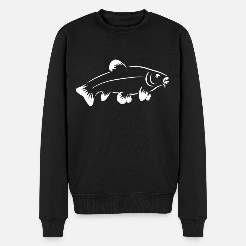 Schleie Fisch - Männer Premium Bio Pullover - Schwarz