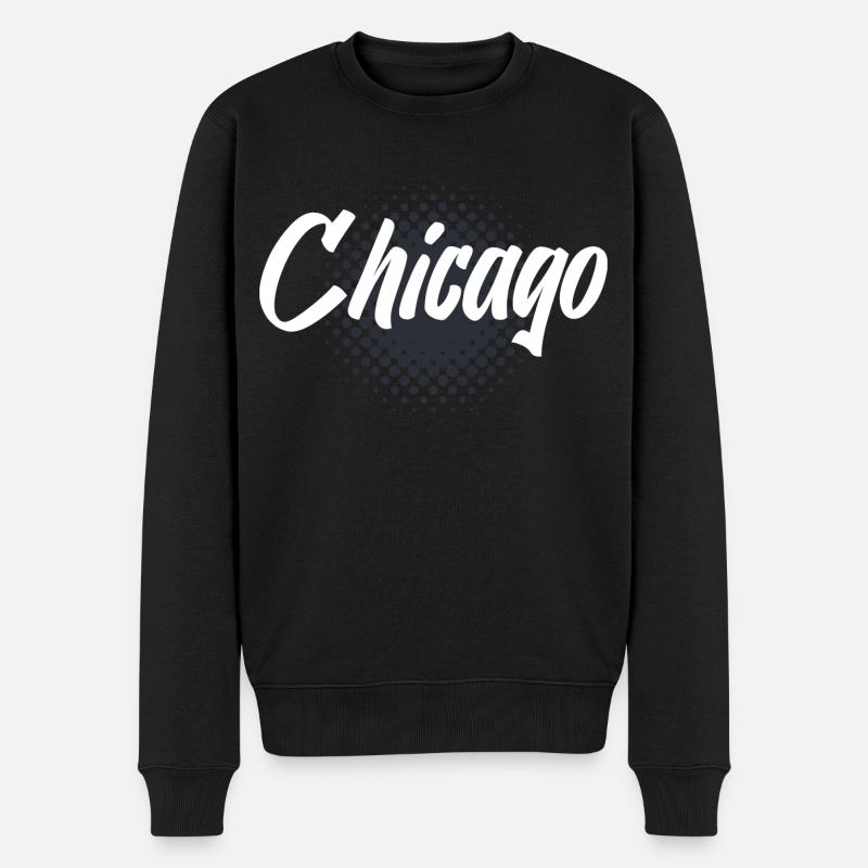 Chicago - Männer Premium Bio Pullover - Schwarz