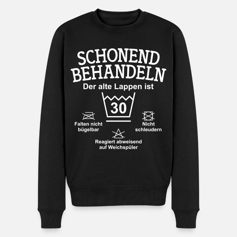 Schonend Behandeln Der alte Lappen ist 30 Jahre - Männer Premium Bio Pullover - Schwarz