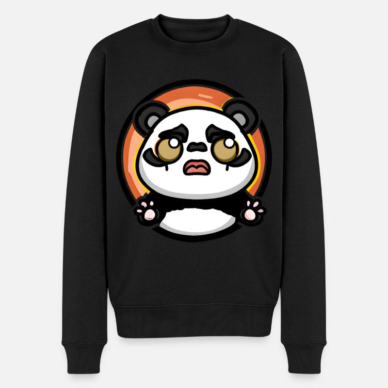 Panda Coucher de soleil - Pull Premium bio Homme - noir