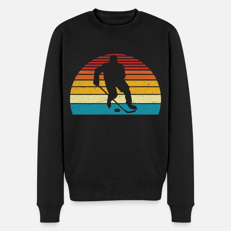 Hockey retro t-shirt eishockey - Männer Premium Bio Pullover - Schwarz