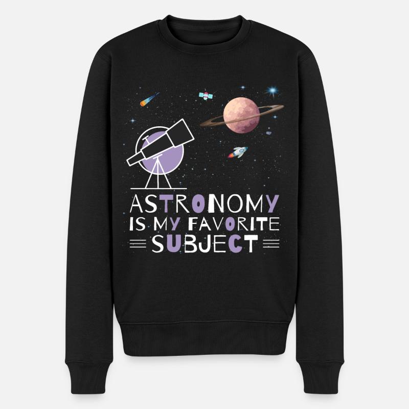 Astronomie, mein Lieblingsthema, Weltraumteleskop - Männer Premium Bio Pullover - Schwarz