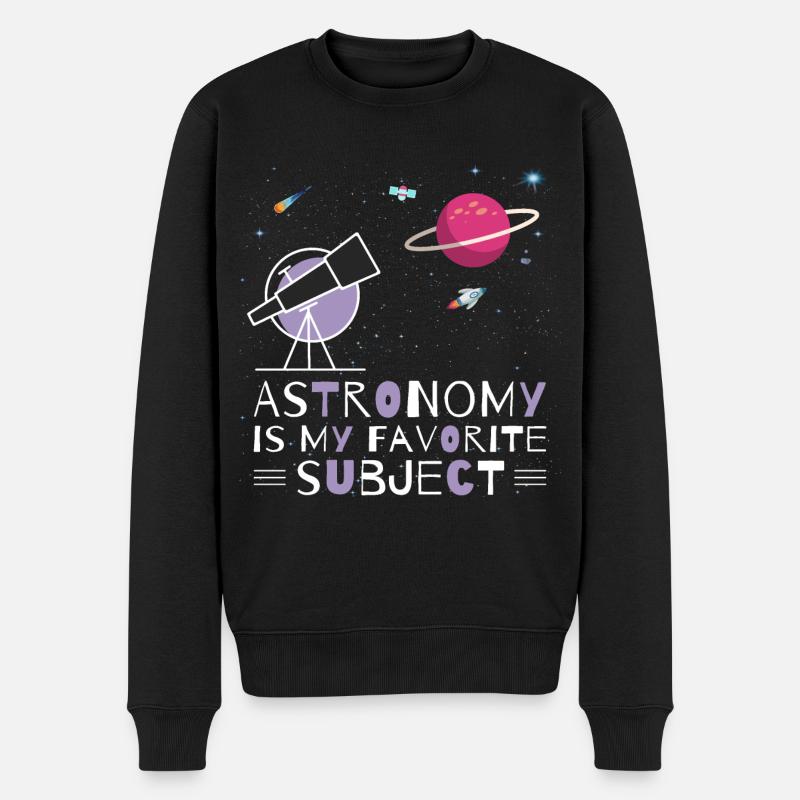 Astronomie, mein Lieblingsthema, Weltraumteleskop - Männer Premium Bio Pullover - Schwarz