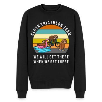 Sloth Triathlon Team Faultier Sport Shirt - Männer Premium Bio Pullover - Schwarz - Vorne - Nico (187cm)