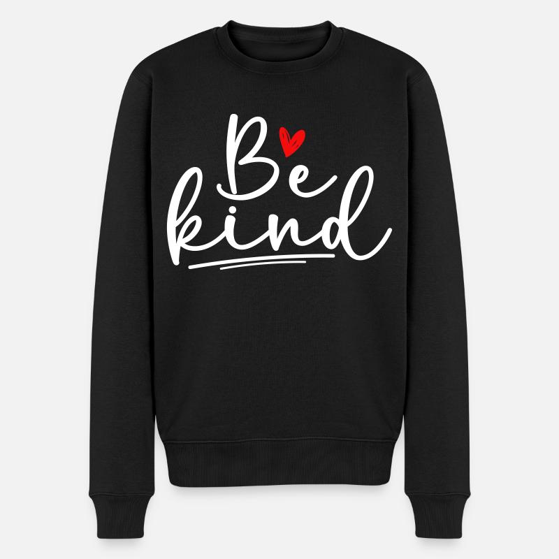 freundlich sein - Männer Premium Bio Pullover - Schwarz