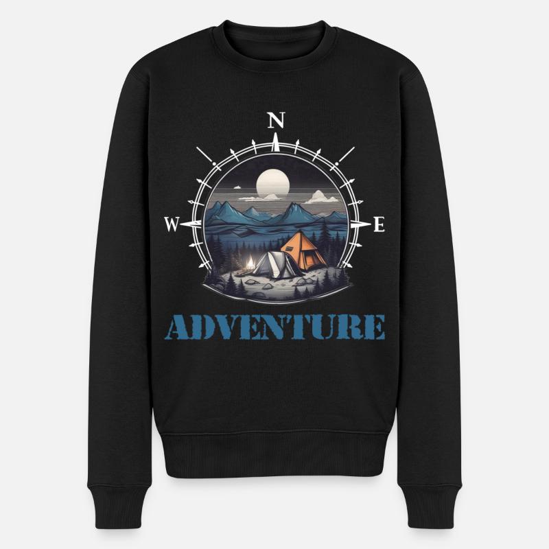 Abenteuer - Männer Premium Bio Pullover - Schwarz