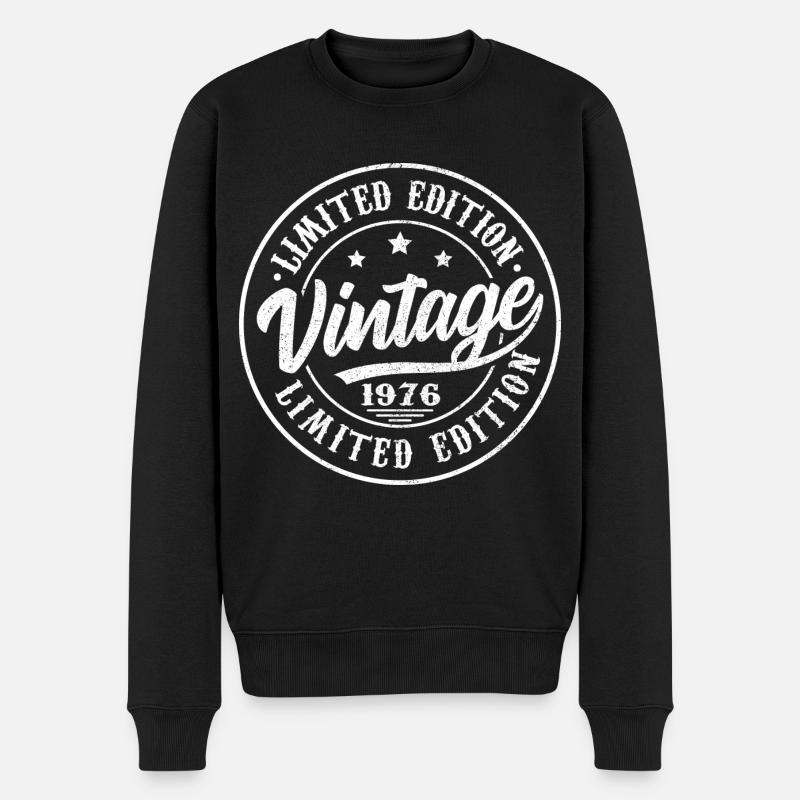 1976 Vintage Retro 1976 1976 Geburtstagsgeschenk - Männer Premium Bio Pullover - Schwarz