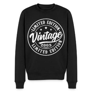 2005 Vintage Retro 2005 Geburtstagsgeschenk 2005 - Männer Premium Bio Pullover - Schwarz - Vorne - Nico (187cm)