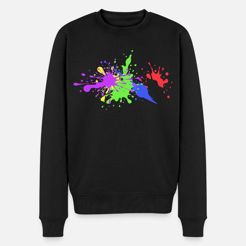 Colorful splash gift idea funny - Men's Premium Organic Jumper - black