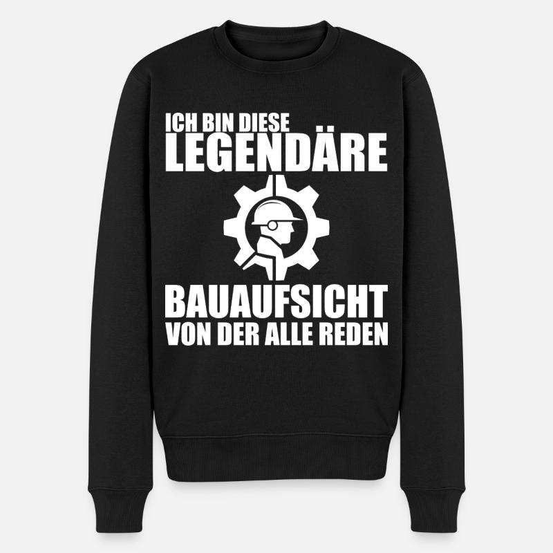 Bauleitung Baustelle Bauleiter Bauaufsicht - Männer Premium Bio Pullover - Schwarz