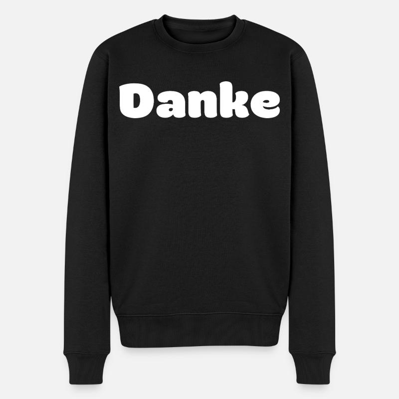 Danke - Männer Premium Bio Pullover - Schwarz