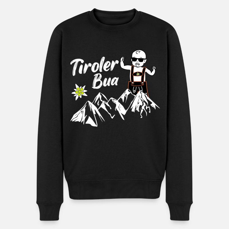 Tirol Tirolkarte Tirolerhut Tiroler Lederhose Idee - Männer Premium Bio Pullover - Schwarz