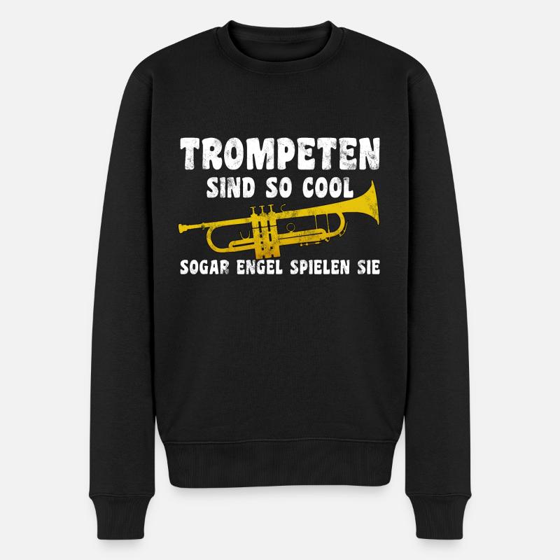 Trompete Trompeter Musiker Blasmusik Jazz Lehrer - Männer Premium Bio Pullover - Schwarz