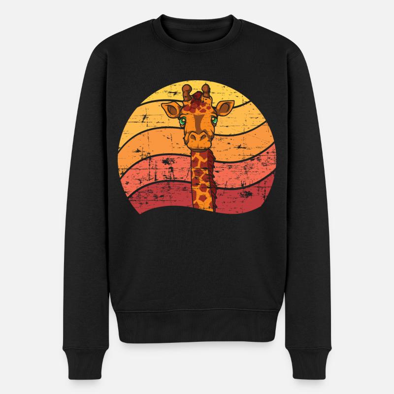 Giraffe - Männer Premium Bio Pullover - Schwarz