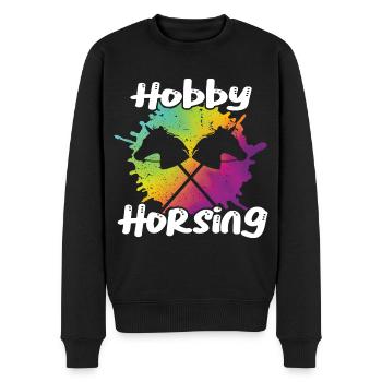 Hobby Horsing - Hobby Horse - Männer Premium Bio Pullover - Schwarz - Vorne - Nico (187cm)