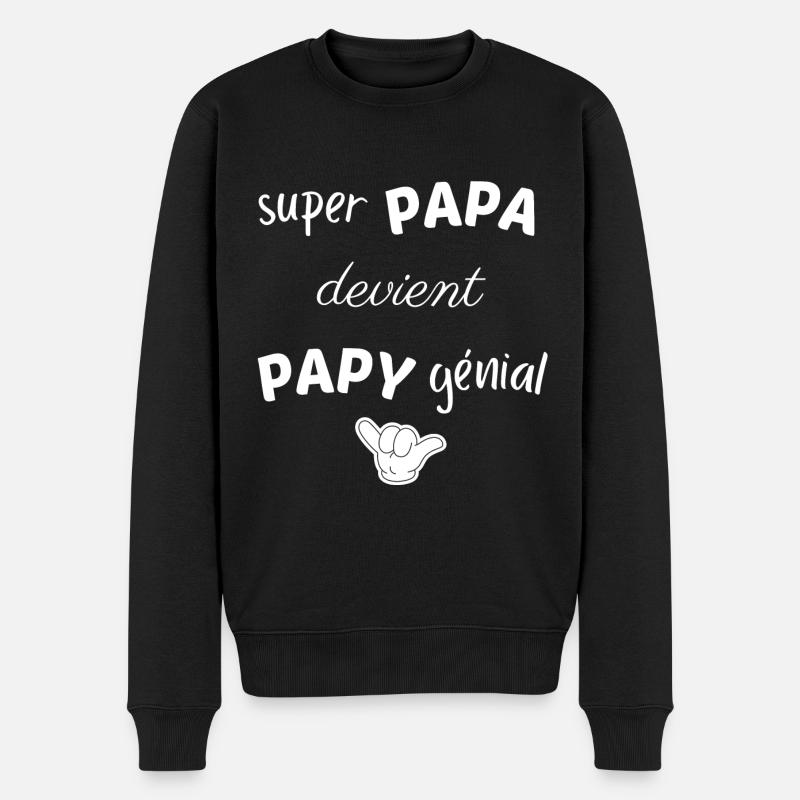 SUPER PAPA DEVIENT PAPY GENIAL - Pull Premium bio Homme - noir