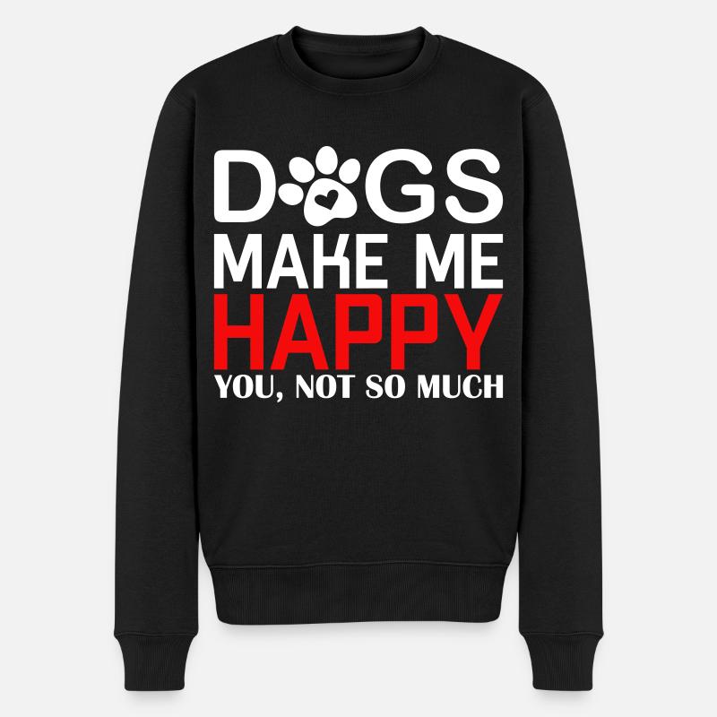 Hunde machen mich glücklich - Männer Premium Bio Pullover - Schwarz