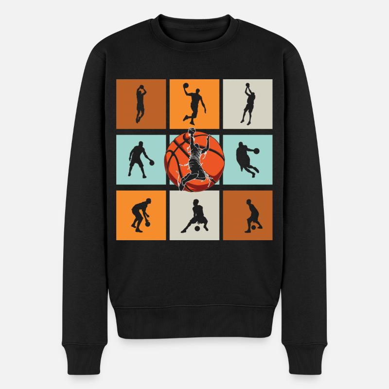 Basketball Basketballer - Männer Premium Bio Pullover - Schwarz