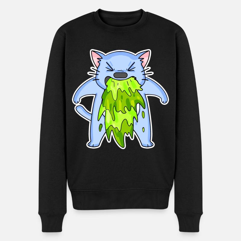 Chat vomissant vomi - Pull Premium bio Homme - noir