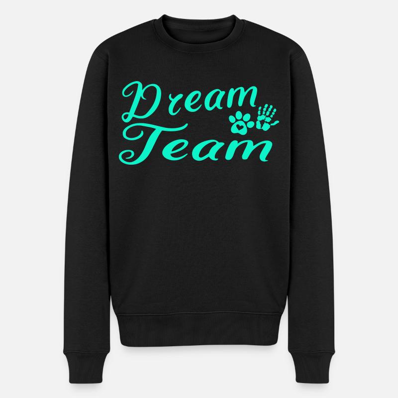 Hund Dream Team - Männer Premium Bio Pullover - Schwarz