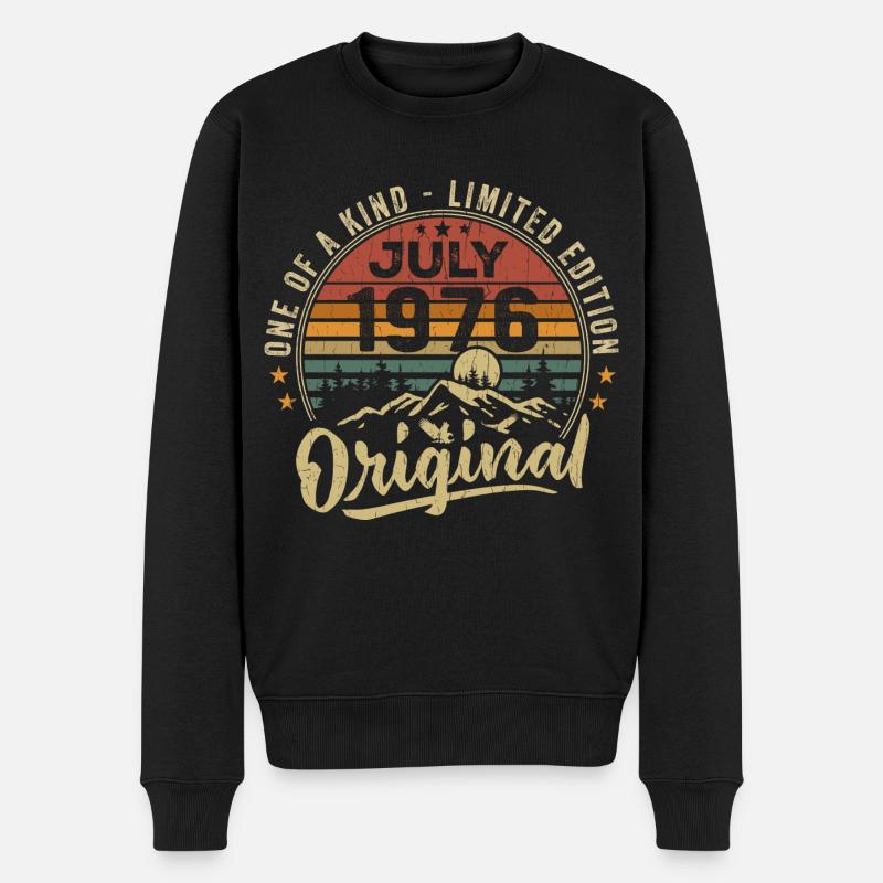 Juli 1976 Original 1976 Juli 1976 Geschenk - Männer Premium Bio Pullover - Schwarz