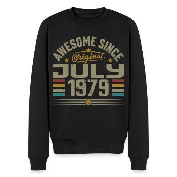 Baujahr Juli 1979 | Geschenk Juli 1979 - Männer Premium Bio Pullover - Schwarz - Vorne - Nico (187cm)