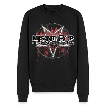 MISANTHROP SPECIALIST FOR SOCIAL DISTANCING - Männer Premium Bio Pullover - Schwarz - Vorne - Nico (187cm)