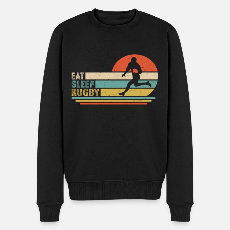 Manger Dormir Rugby - Pull Premium bio Homme - noir