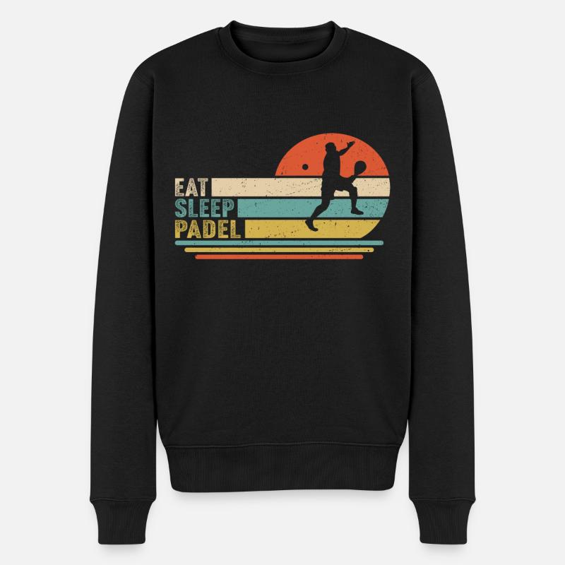 Eat Sleep Padel - Männer Premium Bio Pullover - Schwarz