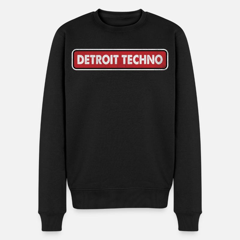 Logo rétro techno de Détroit - Pull Premium bio Homme - noir