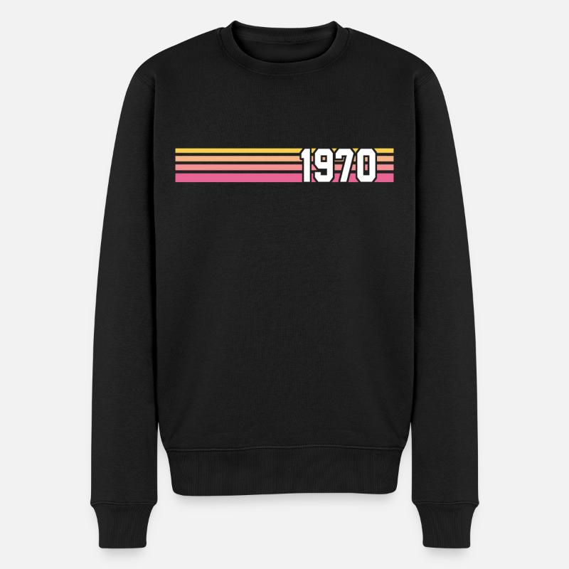 retro 1970 vintage 1970 - Pull Premium bio Homme - noir
