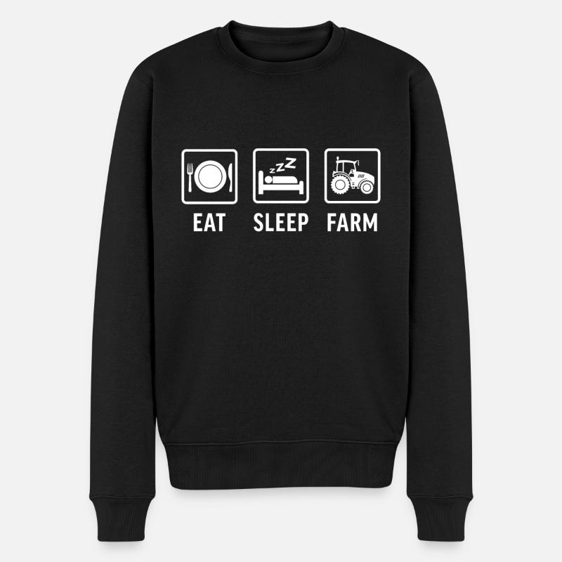 eat sleep farm design farmer - Pull Premium bio Homme - noir