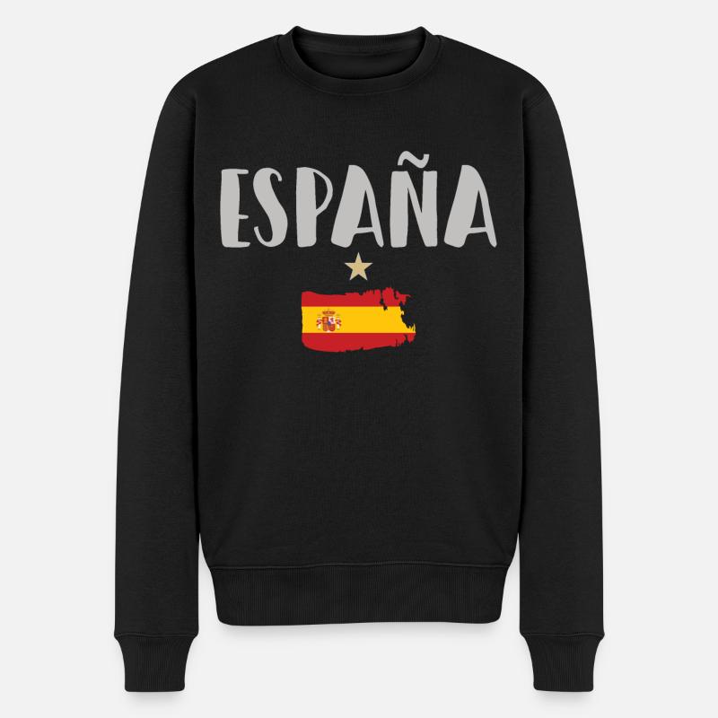 Spanien Fußball Trikot Spanische Flagge - Männer Premium Bio Pullover - Schwarz