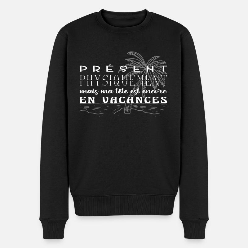 Présent physiquement mais en vacances - Pull Premium bio Homme - noir