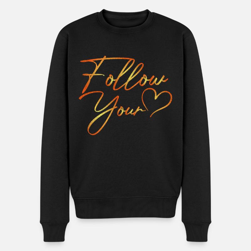 Follow Your Heart Paint Style - Männer Premium Bio Pullover - Schwarz