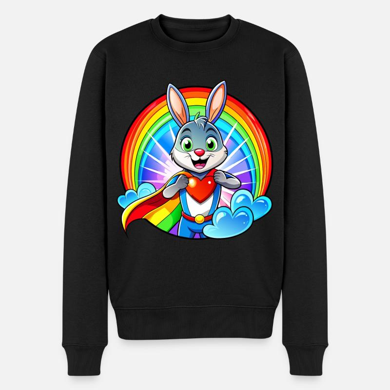 Lapin de super-héros - Pull Premium bio Homme - noir