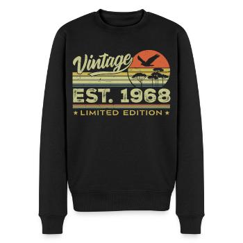 Jahrgang 1968 Genial seit 1968 Geschenk 1968 Retro - Männer Premium Bio Pullover - Schwarz - Vorne - Nico (187cm)
