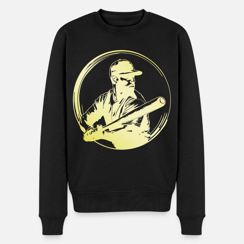 Baseball Mann - Männer Premium Bio Pullover - Schwarz