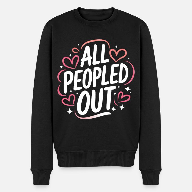 Introverti, antisocial, introverti - Pull Premium bio Homme - noir