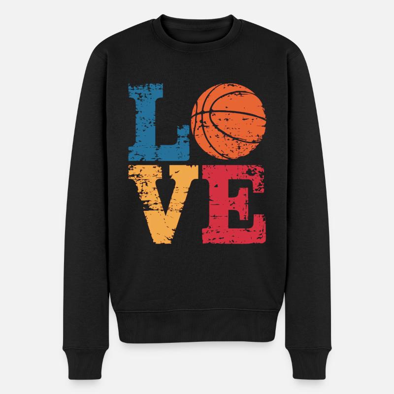 Basketball Love - Männer Premium Bio Pullover - Schwarz