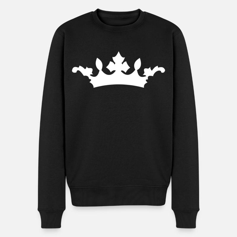Krone - Männer Premium Bio Pullover - Schwarz